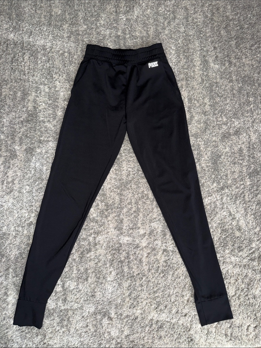 PINK Victoria's Secret Black Elastic-Waist Jogger Pants